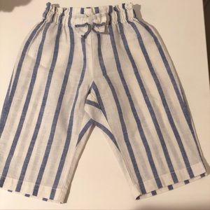 Baby girl pants. White with light blue stripes